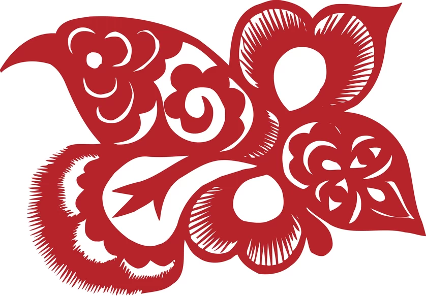 中国风传统民俗吉祥喜庆镂空剪纸窗花图案插画AI矢量PNG设计素材【039】